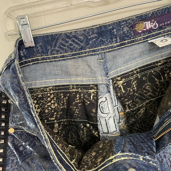 Akademiks Low Rise Boot Cut Jeans Embellished Lace Flap Pocket Women’s Size 28 - Picture 16 of 16